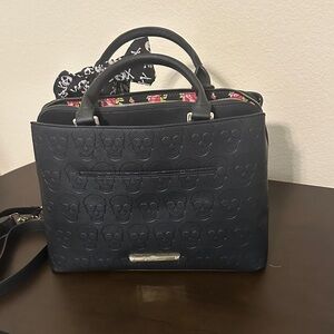 Black Skull Embossed Handbag